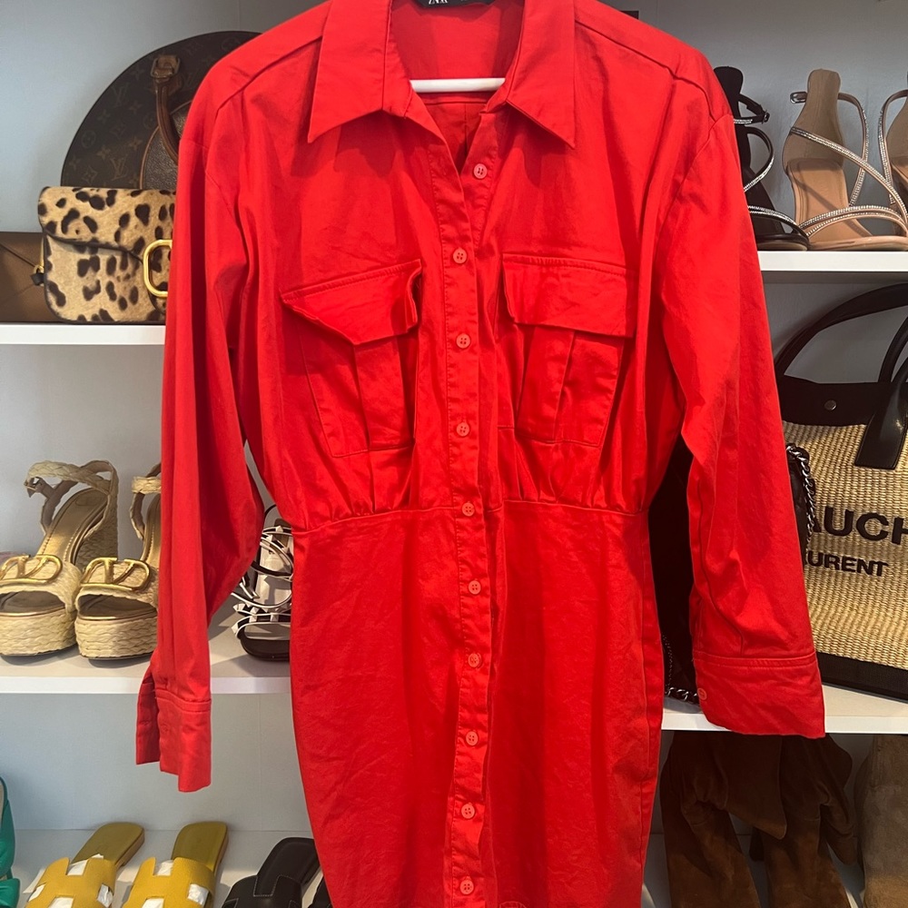 Zara Dress in Cherry Red